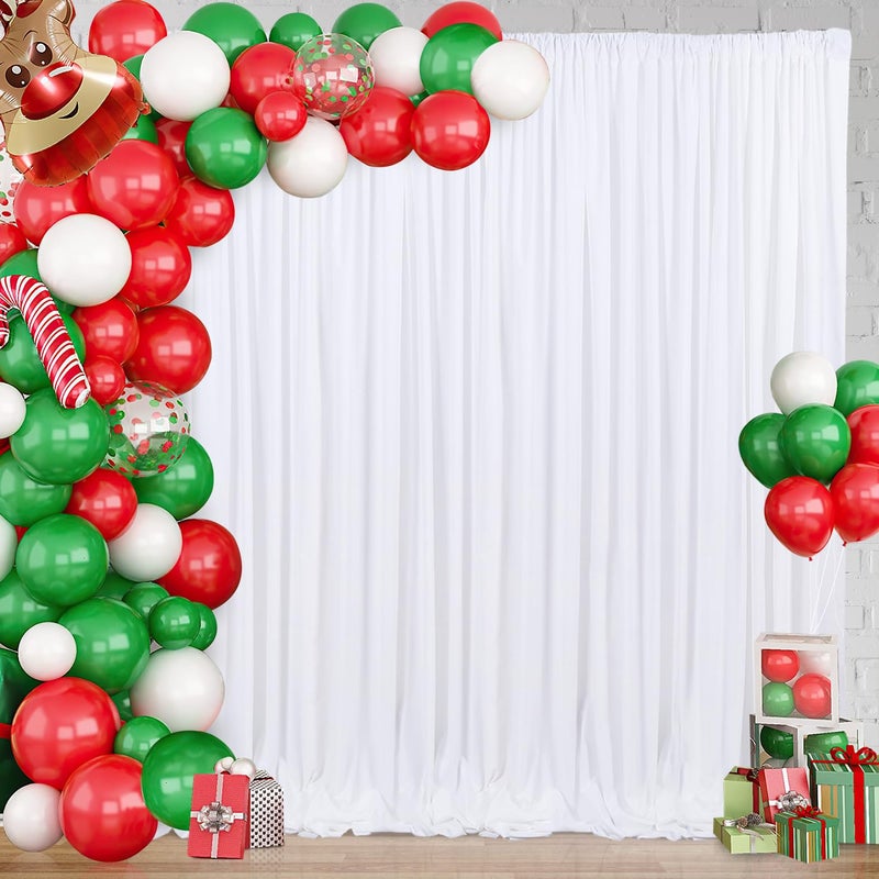 LuoluoHouse White Backdrop Polyester Background Drapes 10ft x 8ft Wedding Curtain Backdrops Spring Outdoor Photography Backdrops 2 Panels 5ft x 8ft - Image 5